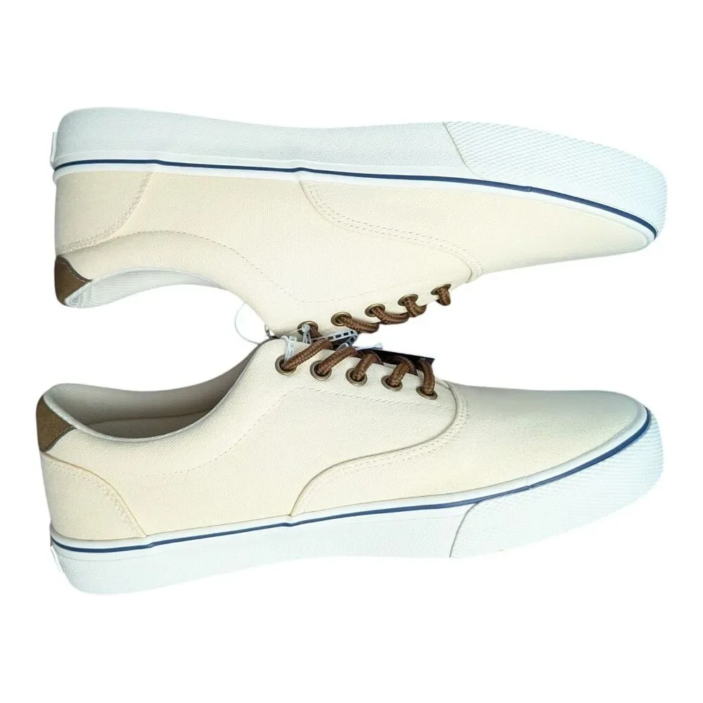 U.S. Polo Assn. Men's Wembley Canvas Sneakers 10.5 Beige/Cream Casual Low Top